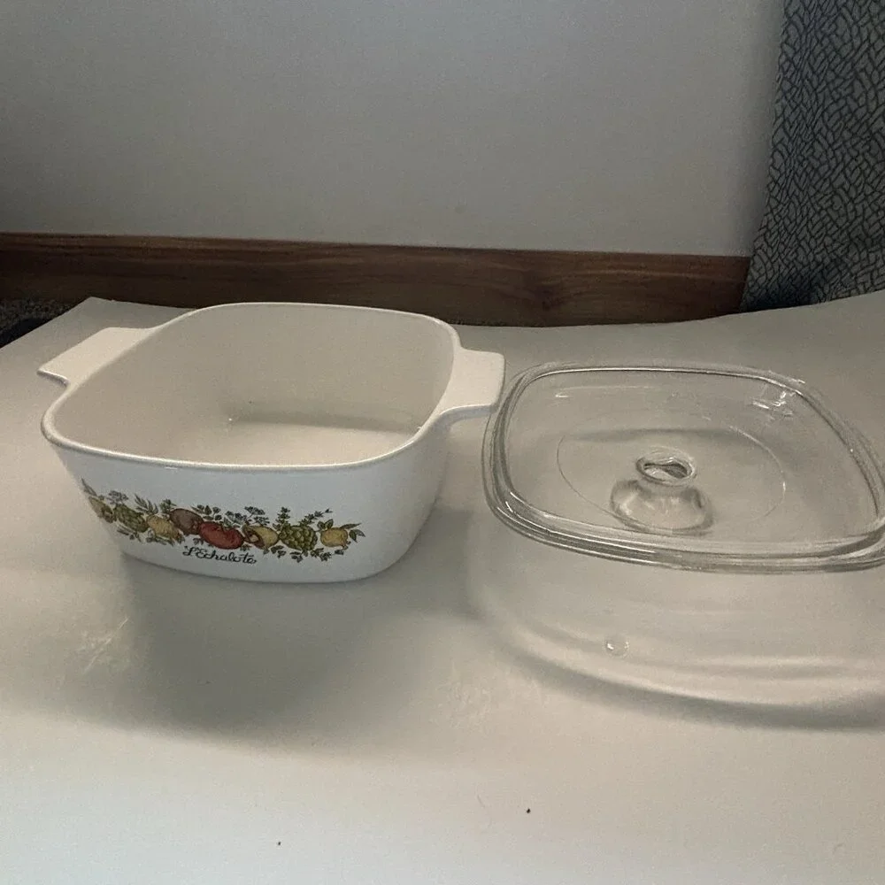 CORNING WARE SPICE of LIFE L’Echalote Casserole A-1-B w/ Pyrex Lid Vintage 1 Qt